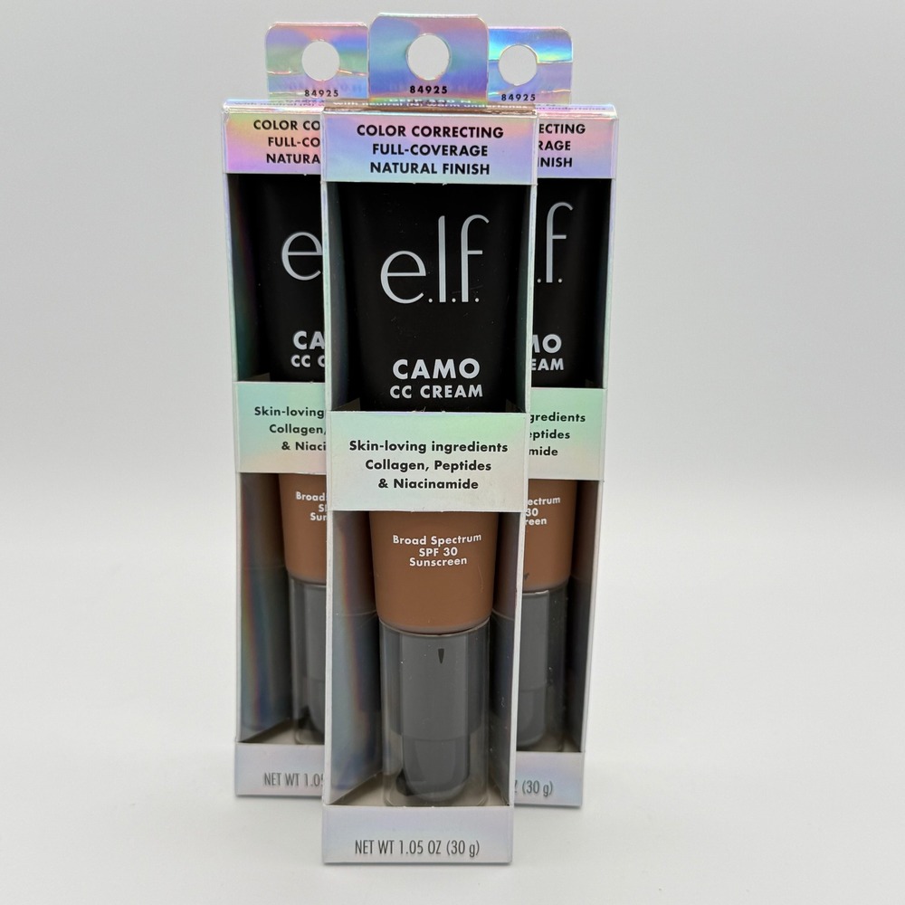 e.l.f. Camo CC Cream Foundation 3pk 1.05oz Deep 540 N New SPF 30 Full Coverage